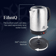 thumbnail image 4 of Ethniq TeaVibe Electric Turkish Tea Maker - Stainless Steel 120V Double Pot Kettle & Infuser, Boil-Dry Protection, Auto Shut-Off & Keep Warm Function, 1.7L Kettle + 1L Teapot Capacity, 4 of 7