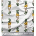thumbnail image 1 of Soimoi Satin Silk Fabric Leaves & Floral Block Print Sewing Fabric Yard 42 Inch Wide, 1 of 4