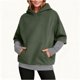 thumbnail image 2 of RKSTN Hoodies for Women Oversized Cuff Stripe Splicing Fake Two Pieces Hooded Sweatshirts Top Womens Casual Plus Size Loose Fits Comfy Hood Sweatshirts with Pockets Fall Spring Clothes, 2 of 10