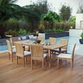 thumbnail image 2 of Modern Contemporary Urban Design Outdoor Patio Balcony Garden Furniture Side Dining Chair and Table Set, Wood, White Natural, 2 of 7