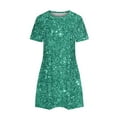 thumbnail image 5 of ZZwxWA Sparkly Glitter Dress, Sequin Summer Dress Short Flowy Tiered Tunic Dress for Women Party Club Night Short Sleeve Round Neck Sundress, 5 of 6