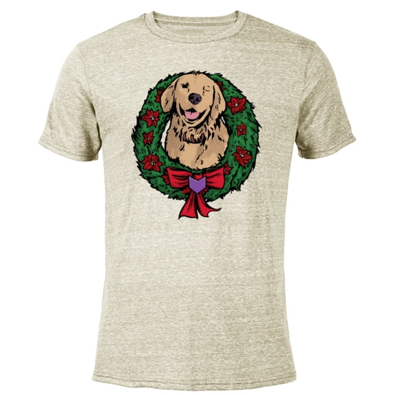 Marvel Hawkeye Lucky the Pizza Dog Holiday Wreath - Short Sleeve Blended T-Shirt for Adults – Customized-Yellow