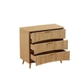 thumbnail image 7 of EHANCIS Oak Mid Century Modern Nightstand, 3 Drawer Fluted Wooden Bedside Table with Metal Handles, Storage Side Cabinet for Bedroom Living Room Hallway(Set of 2), 7 of 7
