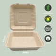 thumbnail image 2 of FPN Compostable Takeout Boxes 9x9 – 150 Pack Heavy-Duty Clamshell To Go Containers | Biodegradable Disposable Food Containers for Restaurants, Catering, Meal Prep & Microwave Safe Use, 2 of 9