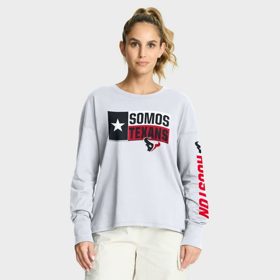 Women's Fanatics White Houston Texans Hometown Legacy Long Sleeve T-Shirt
