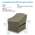thumbnail image 2 of Patio Chair Covers 2 Pack, 600D Heavy Duty Waterproof Outdoor Chair Cover Patio Furniture Covers, Lounge Deep Outdoor Seat Covers, Brown, 2 of 8