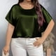 thumbnail image 2 of Camiseta Casual de Cuello Redondo de Color Sólido, Camisetas de Verano de Tamaño Más de las Mujeres para el Uso Diario, 2 of 6