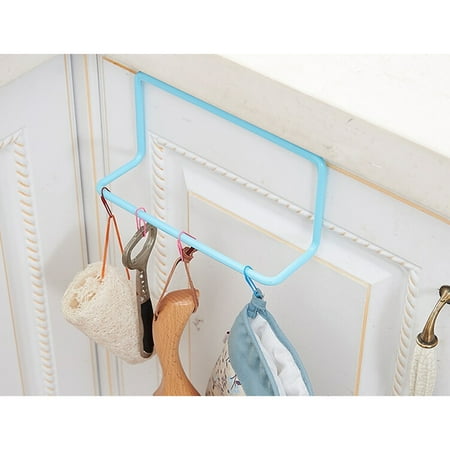 

Multipurpose Single Lever Door Back-Towel Rack Cabinets Clothes Hanger Hook Bathroom Accessory (Blue)