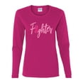thumbnail image 2 of Wild Bobby, Fighter Breast Cancer Survivor, Breast Cancer Awareness, Women Graphic Long Sleeve Tee, Fuschia, XX-Large, 2 of 4