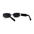 thumbnail image 4 of Pierced Loop Ring Rectangle Metal Rim OG Sunglasses All Black, 4 of 4