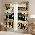 thumbnail image 2 of jejeloiu Happy Camping Curtains Pack of 2 (42x84 Each),Old Wooden Plank Curtains Blackout,Camper Car Rv Bedroom Curtains For Boys Kids,Ultra Soft Home Decor, 2 of 6