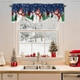 thumbnail image 2 of Christmas Snowman Tie Up Valances Curtain, Xmas Snowflake Tree Navy Blue Adjustable Rod Pocket Short Window Treatment Tie Up Curtains Valances for Kitchen Living Room Bathroom 42x18 Inches, 2 of 9