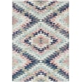 thumbnail image 4 of BoutiqueRugs Lewisberry Bohemian Southwestern Colorful Area Rug - Tribal Diamond Boho Carpet for Living Room, Bedroom - Pink, Blue, Cream - 5'3" Round, 4 of 18