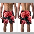 thumbnail image 3 of luoweisi Men's Beach Shorts Quick Dry Swim Trunks with Mesh Lining Roses XL, 3 of 5