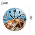 thumbnail image 2 of 10 Inch Wall Clock Battery Operated Silent Clock Decorative for Office, Kitchen, Outdoor, Living RoomStarfish and Seashells on The Beach Cute Drawing, 2 of 4