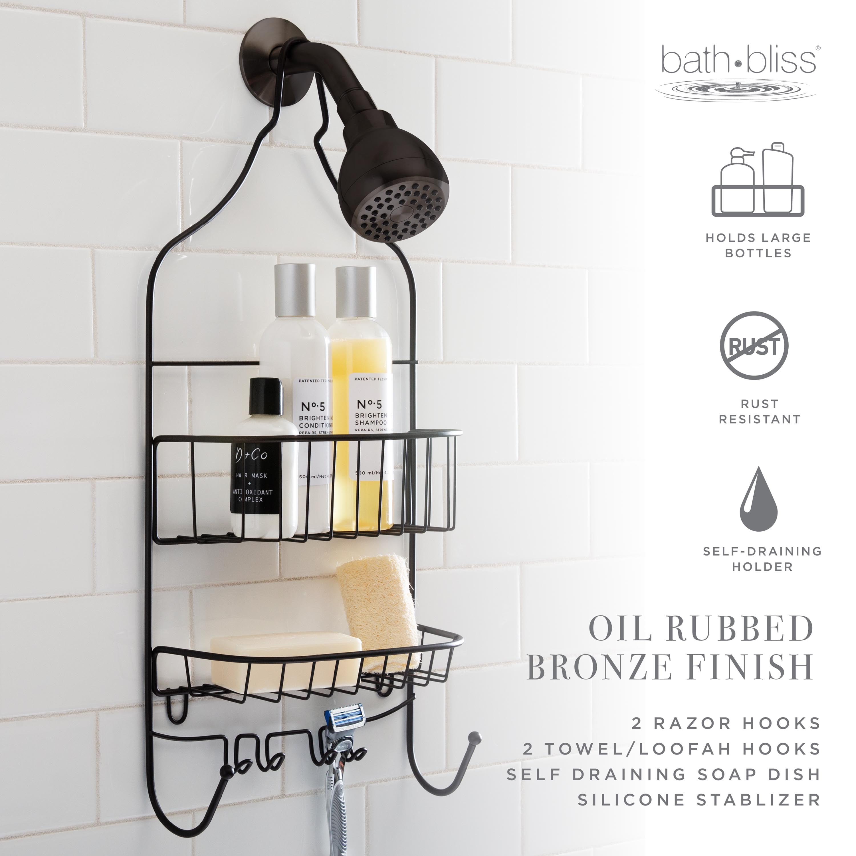 Large Bathroom Shower Caddy Bronze - Made By Design™