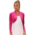 thumbnail image 1 of Cárdigan Bolero terciopelo Allegra K Rosa Caliente L, 1 of 6