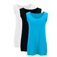 thumbnail image 5 of Summmer Savings! Womens Tank Tops Women's Fashion Plus Size Solid Round-Neck Loose Sleeveless T-shirt Pullover Summmer Shirts for Women L-5XL, 5 of 6