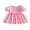 Pink, variant on BemeyourBBs Kids Toddler Baby Girl Summer Cotton Linen Dress Clothes Puff Short Sleeve Ruffle Crew Neck Solid A-line Dress