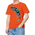 thumbnail image 2 of XDZJLR Hauts pour Garçons T-Shirt d'Été pour Enfants à Col Rond Imprimé à Manches Courtes Mode Décontractée Orange 4-5 Ans, 2 of 4