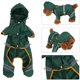 thumbnail image 3 of Abrigo impermeable mediano para perros, chaqueta para gatos con capucha ajustable y tira reflectante, mono para exteriores (verde, S), 3 of 5