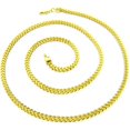 thumbnail image 2 of 925 Italian Sterling Silver 3mm Hollow Franco Chain, FREE Microfiber Cloth, Yellow Gold Plated Square Box Link Mens Womens Necklace, Giorgio Bergamo 26, 2 of 8