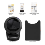 Whisker Litter-Robot 4 Core Bundle, Self-Cleaning Cat Litter Box with Accessories, Black