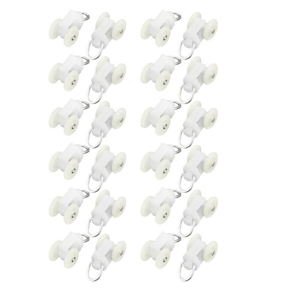 Home Plastic Curtain Track Sliding Roller Glider Carrier 1.1 Inch Height 20pcs