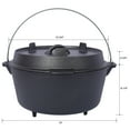 thumbnail image 3 of Pre-Seasoned Cast Iron Dutch Oven with Skillet Lid, Outdoor Camping Dutch Oven for Campfire, Fireplace Cooking, BBQ & Baking, 3 of 8