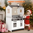 thumbnail image 4 of iYofe Play Kitchen for Kids, Wooden Kids Kitchen Playset for Toddlers, Pretend Play Toy Kitchen Set with Stove, Oven, Ice Maker, Fridge, Cookware Accessories, Gift for Ages 3-5 Girls Boys, 4 of 11