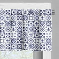 thumbnail image 5 of Ambesonne Indigo Valance & Curtain, Tile Square Abstract Pattern, 55"x45", Indigo White, 5 of 6