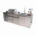 thumbnail image 3 of 46-Inch 4-Burner 72000 BTU Deluxe Stainless Steel Gas Outdoor Kitchen Bar Barbecue Island Grill  + Wine Cooler Compact Refrigerator + Rotisserie + Granite Countertops + Storage Cabinets & Drawers, 3 of 10
