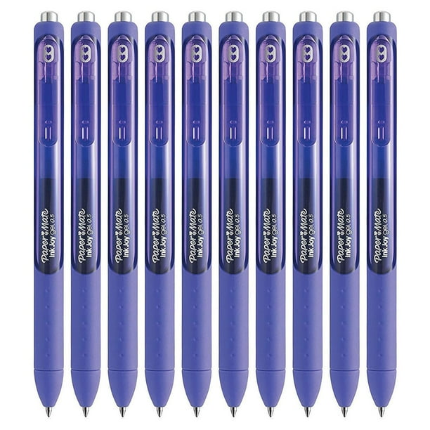 Paper Mate InkJoy Gel Retractable Gel Ink Pen, 0.5mm, Fine Point, Purple Ink, 10Count Walmart Paper Mate InkJoy Gel Retractable Gel Ink Pen, 0.5mm, Fine Point, Purple Ink, 10Count Walmart