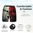 thumbnail image 5 of Lsque Mens Swim Trunks Red And White Screaming Demon Skull Pattern - Bathing Suit Compression Liner - Beach Swim Shorts Swimwear - (S-3XL) - Stretch Quick Dry -Small, 5 of 9