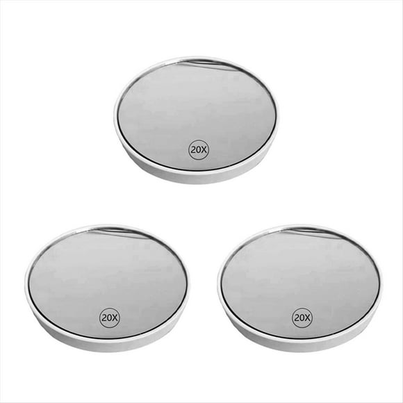 3piezas Espejo de Aumento Antivaho para Maquillaje con Ventosa Espejo de Tocador 20X Espejo de Aumento Manual para Maquillaje con Manejar,
