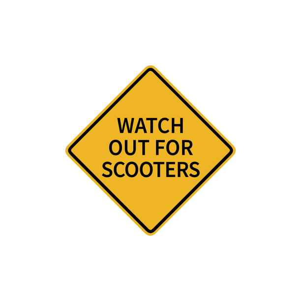 Watch Out For Scooters Vinyl Sticker Decal (3.375" x 9") | Peel & Stick | Humor, Gift, Signs, Hazzard, Caution - Walmart.com