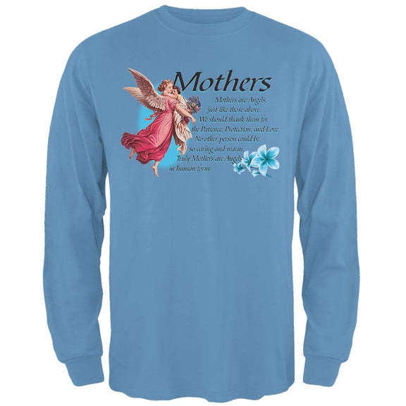 Mother Angel Mens Long Sleeve T Shirt Carolina Blue 3X-LG