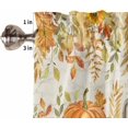 thumbnail image 5 of Orange White Golden Kitchen Curtains and Valances Set, Rod Pocket Curtains Tier Farmhouse Window Curtains 24 Inch Length, Fall Pumpkin Thanksgiving Leaves Retro 3 Piece Kitchen Curtains Set, 5 of 6
