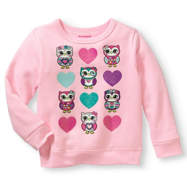 Garanimals Baby Toddler Girl Long Sleeve Graphic Fleece Sweatshirt