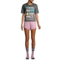 thumbnail image 6 of Women's Friends TV Show Pajama Set 3 PC Coffee Relax Watch Repeat Shirt And Shorts With Crew Socks, 6 of 7