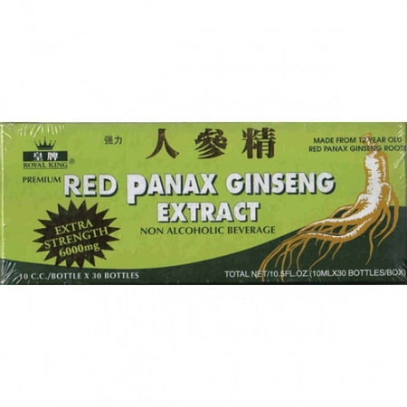 Le ginseng rouge Produits Panax Ginseng 6000 mg, sans alcool, 30 Ct