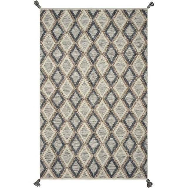 HomeRoots 352539 Tapis en Polyester Ardoise et Beige 3 Pi 3 Po x 5 Pi 3 Po