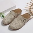 thumbnail image 5 of Hoshose New Summer Slide Wedge Slipper for Women Closed Toe Hollow Out Casual Outdoor Slip on Platform Slippers Soft Soled, 5 of 8