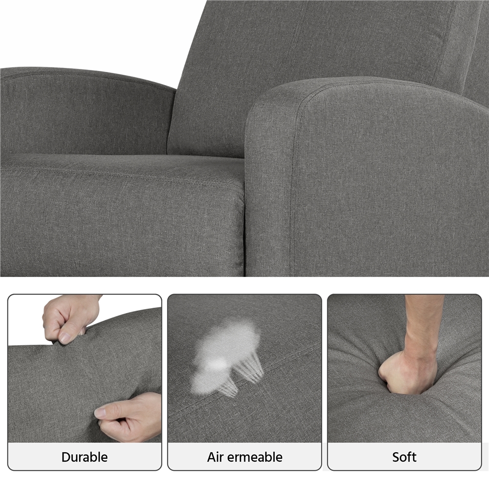 Renwick Fabric Push Back Theater Recliner, Gray photo 7