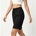 thumbnail image 4 of Summer Athletic Shorts for Women Drawstring Elastic Waist Casual Shorts Soft Cotton Knee Length Shorts with Pocket Summer Outdoor Short Pants Loose Comfort Short Bottoms, 4 of 7