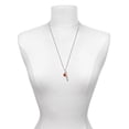 thumbnail image 3 of Delight Jewelry 10mm Orange Crystal Drop Silvertone Fearless Bar Charm Necklace, 23", 3 of 4