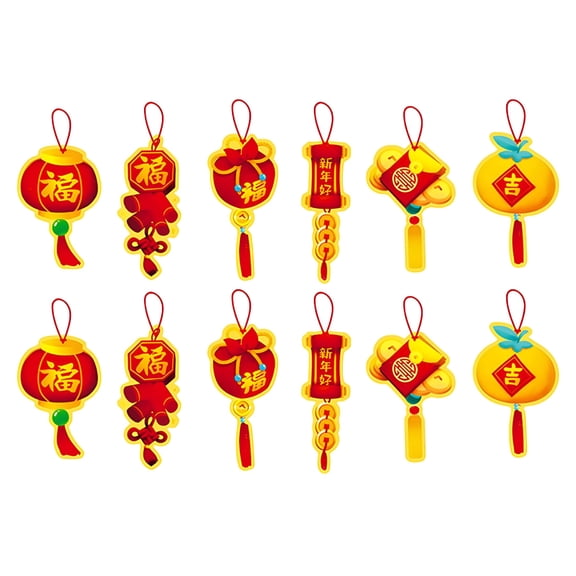 LAMIRO 12Pcs Chinese New Year Decorations Pendants for Home Restaurant Wall Decor Party Style