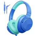 thumbnail image 1 of Auriculares con cable Botesty Sound con micrófono para colocar sobre la oreja, color azul, 1 of 7