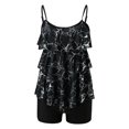 thumbnail image 3 of Women Conservative Print Strappy Back Set Two Piece Swimsuits Swimdress, 3 of 4