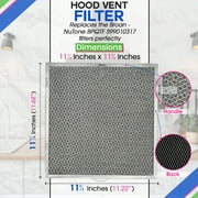 Range Hood Filter Replacement 11.6” x 11.2” BPQTF S99010317 Broan Charcoal Grease Filter Combo - Ductless Stove Vent Filter - Metal Mesh Blocks Grease and the Carbon Filters Kitchen Oven Air (2-Pack)